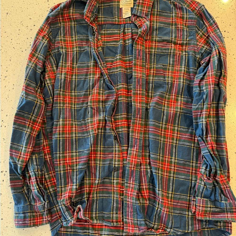 L.L. Bean Multicolor Plaid Flannel Shirt